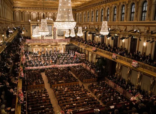 New Years Concert Vienna Philharmonic at Musikverein Golden Hall 